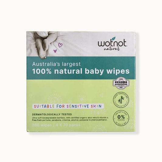 100% NATURAL BABY WIPES - 4 PACK