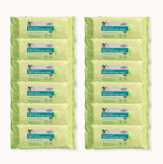 100% NATURAL BABY WIPES - 12 PACK