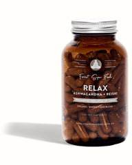 Relax Whole Food Supplement | Ashwagandha + Reishi, 120 capsules