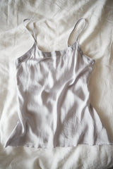 Silk Camisole With Linen Trim